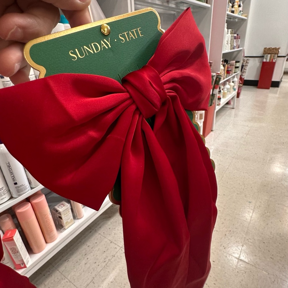 Sunday State Red Bow Hair Accessory for Christmas Outfit